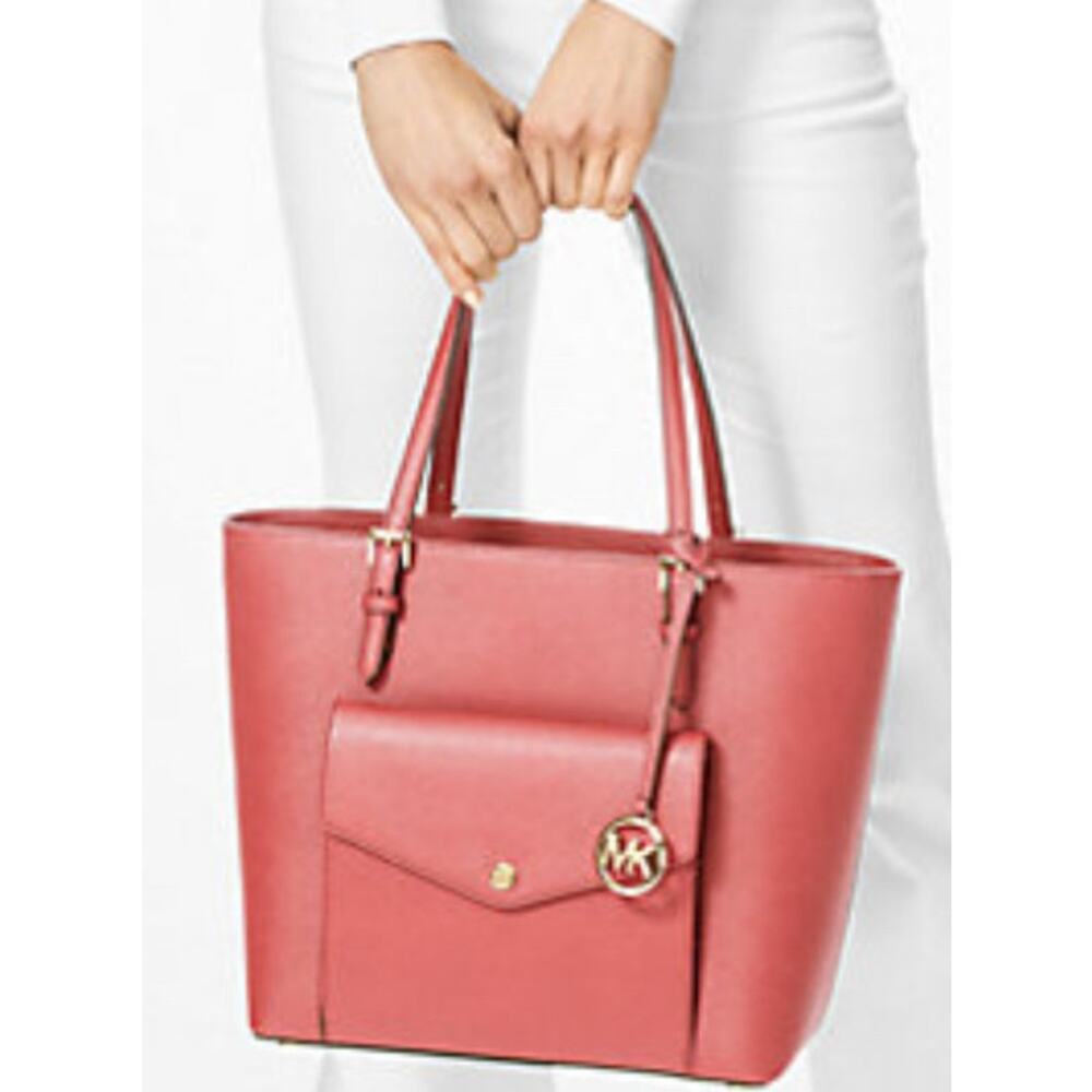 Michael Kors purse Jet Set Travel Medium Tote bag‎ oxblood red saffiano leather
